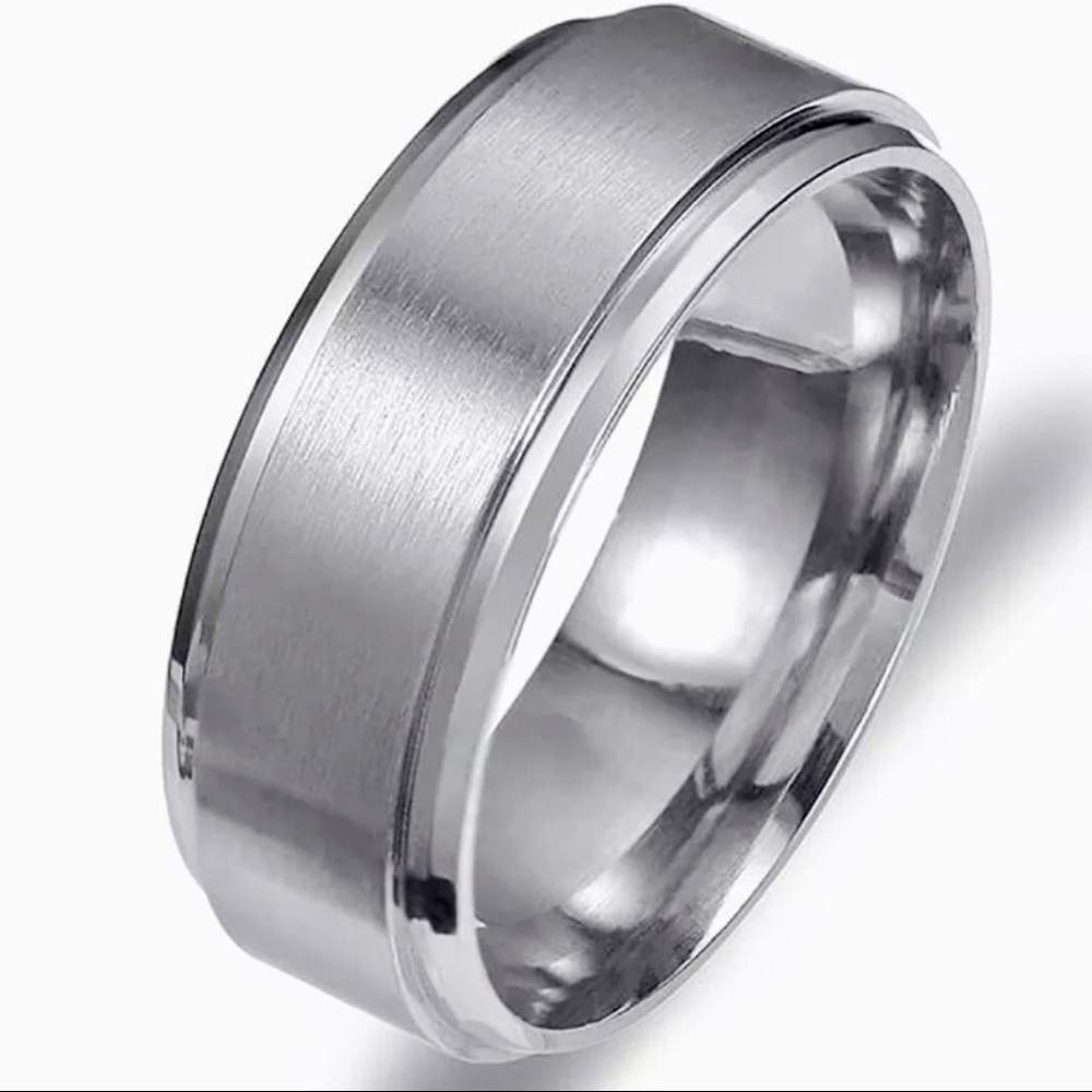 Gold plated on Stainless Steel wide Ring 8mm S-7